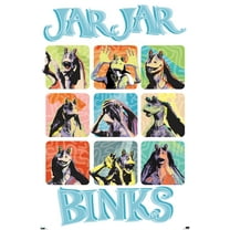 Star Wars: The Phantom Menace - Jar Jar Binks Grid Wall Poster, 22.375" x 34"