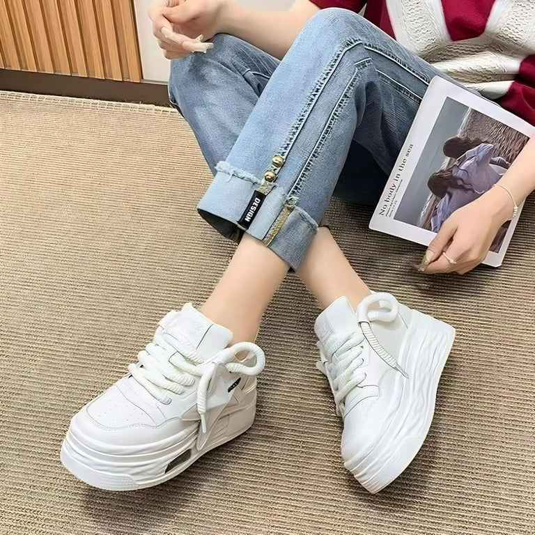 Cool Star Fashion Chunky Sneakers for Women Trendy Casual Aesthetic Lace Up Walking Shoes