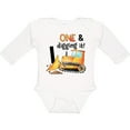 thumbnail image 3 of Inktastic One and Digging It Bulldozer 1st Birthday Boys or Girls Long Sleeve Baby Bodysuit, 3 of 5