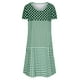thumbnail image 5 of Puntoco Falda Casual Estampada Con Cuello Redondo Y Manga Corta Para Mujer, Color Verde, Xxl,Regalos Para Mujer Joven, 5 of 6