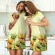 thumbnail image 4 of Fotbe Sunflowers On A Yellow Background Bata de Dormir para Mujer con Estampado, Camisón de Algodón de Manga Corta, Ropa de Dormir Casual, 4 of 6