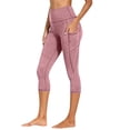 thumbnail image 4 of High Waisted Yoga Pants for Women with Pockets Stretchy Workout Leggings Cropped Athletic Tights Gym Running Casual Activewear Summer, 4 of 7