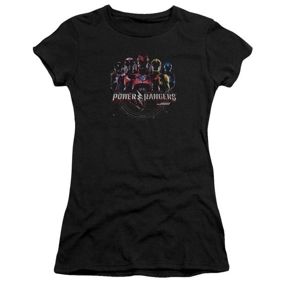 Power Rangers Ranger Circuitry Junior Women's T-Shirt Sheer Black