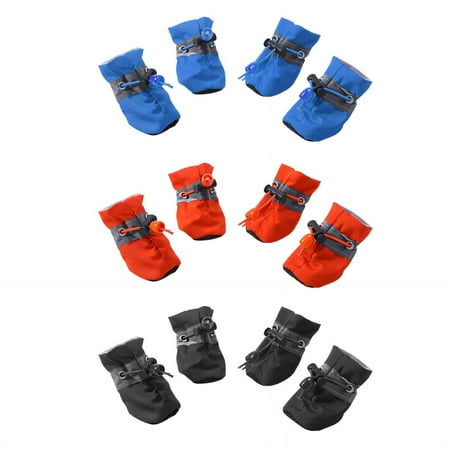 GASTROPOD 4Pcs Dog Shoes Nylon Fabric Soft & Comfortable Dog Booties Breathable Mesh Dog Boots Anti-Slip Rubber Sole Dog Rain Boots 4.5x3.5cm Style4