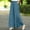 Blue, variant on Women's Vintage Embroidery Pants Liweisiy Elastic Waist Wide Leg Multi Color Trendy Trousers Graphic Casual Baggy Pants White 2XL