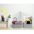 thumbnail image 4 of Seville Classics 2-Piece Bamboo Pen & Pencil Organizer with Drop-In Dividers Phone Holder Office Desk Accessory Set, Gray, 4 of 8