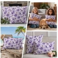 thumbnail image 5 of 2 Pack Outdoor Waterproof Throw Pillow Covers,Spring Watercolor Purple Flower Decorative Square Patio Pillowcases for Chair Couch Sofa 16x16in, 5 of 9