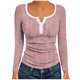thumbnail image 3 of HongQid Women's Long Sleeve Shirts Casual Fall Henley Top Button Down Blouses Basic Ribbed Knit T Shirts, 3 of 6