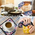 thumbnail image 4 of Pioneer Flower Kitchen Oven Mitt and Pot Holder Sets 2 Pcs for Baking, Cooking and Grilling, Heat Resistant Up To 392 °F, 4 of 7