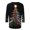 thumbnail image 5 of Elvqul Womens Shirts Casual Tops Christmas Plus Size Crewneck Funny Oversized 3/4 Sleeve Shirts for Ladies, 5 of 5