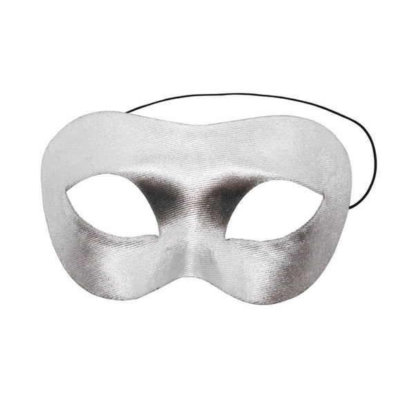 Silver Masquerade Mask, Fabric Textured Shimmering Eye Mask for Masquerade Party Halloween Venetian Mask for Halloween Party Formal Events 1 Pack