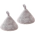 thumbnail image 1 of 2 Pcs Poignée de Pot en Coton Résistant à la Chaleur Support de Pot en Tissu Gant de Cuisson Triangle Isolé Antidérapant Couvercle de Pot (Gris Floral), 1 of 5