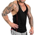 thumbnail image 3 of Men‘s Fitness Gym Muscle Cut Stringer Bodybuilding Workout Sleeveless Tank Top Shirts, 3 of 5