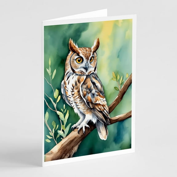Carolines Treasures DAC7467GCA7P 5 x 7 in. Western Screech Owl Greeting Cards - Pack of 8