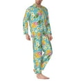 thumbnail image 2 of Bingfone Men's Pajama Set 2 Piece Loungewear PJs, Long Sleeve with Pajama Pants-Cute Pineapples, 2 of 7