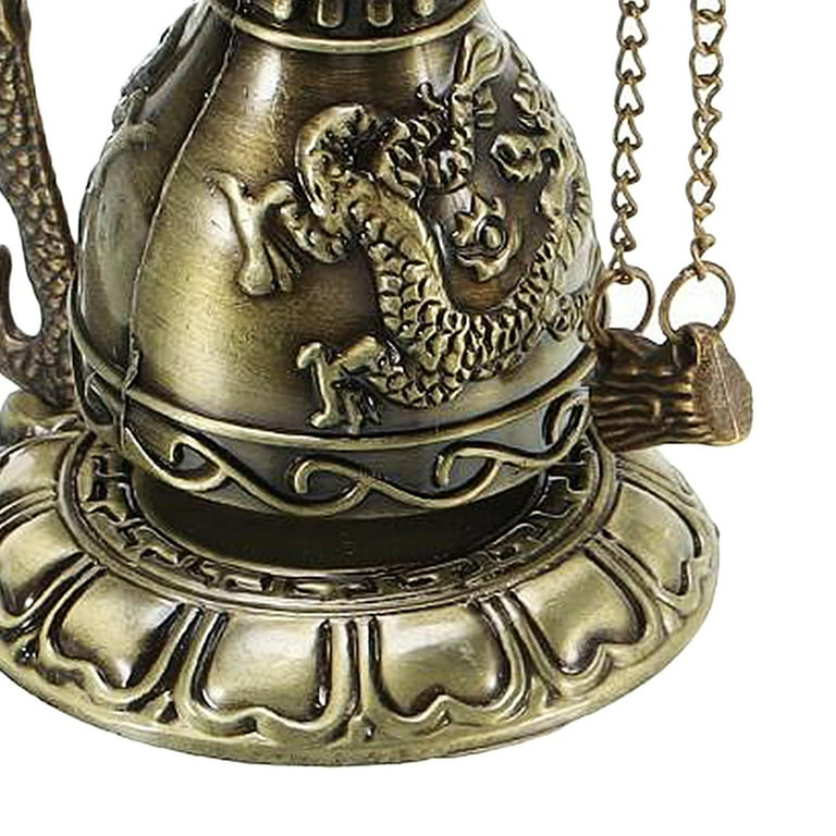 Feng Shui Bell Chimes Carved with Angel Pattern Vintage Bronze