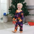thumbnail image 2 of Family Matching Halloween Pajamas Set Long Sleeve Top and Printed Pants Soft Sleepwear Loungewear with Ghost Pumpkin Design (Baby), 2 of 4