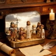 thumbnail image 3 of Box Clearance! Mini Easter Nativity Set in Tin Box Portable Holy Jesus Soldier Family Figurines Easter Decor Travel Ornament Easter Gifts for Friends Family! Under 10 Dollars!, 3 of 8