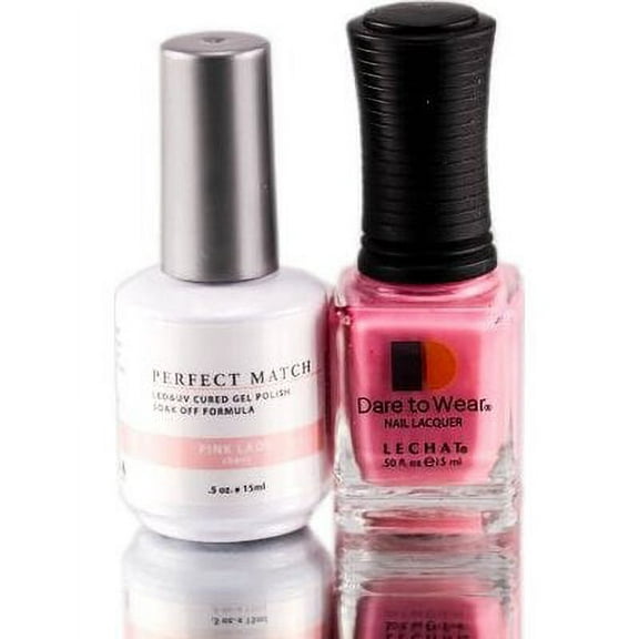 LECHAT Perfect Match Pair of Soak off Gel   Matching Nail Polish - PMS25 Pink Lady