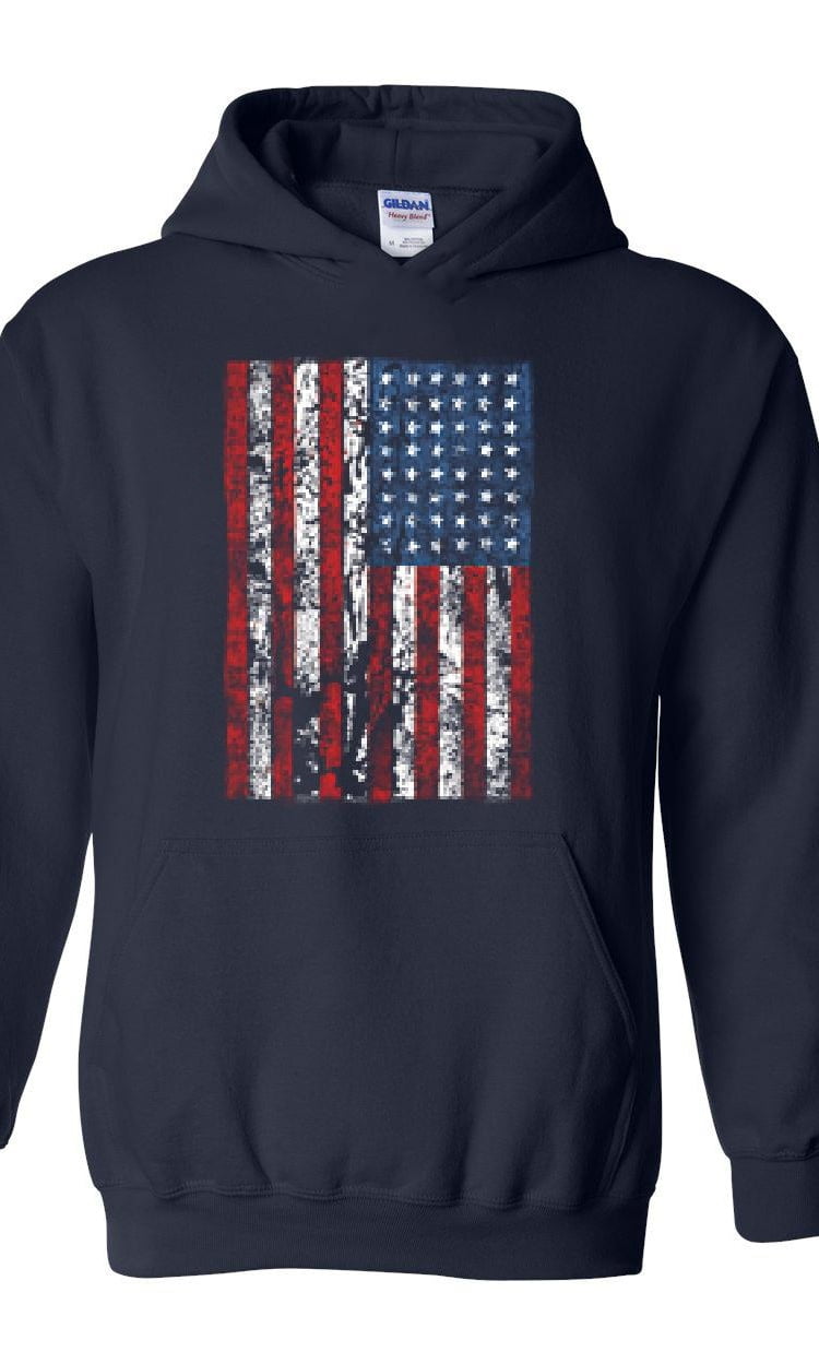 sweatshirt with flags on sleeves