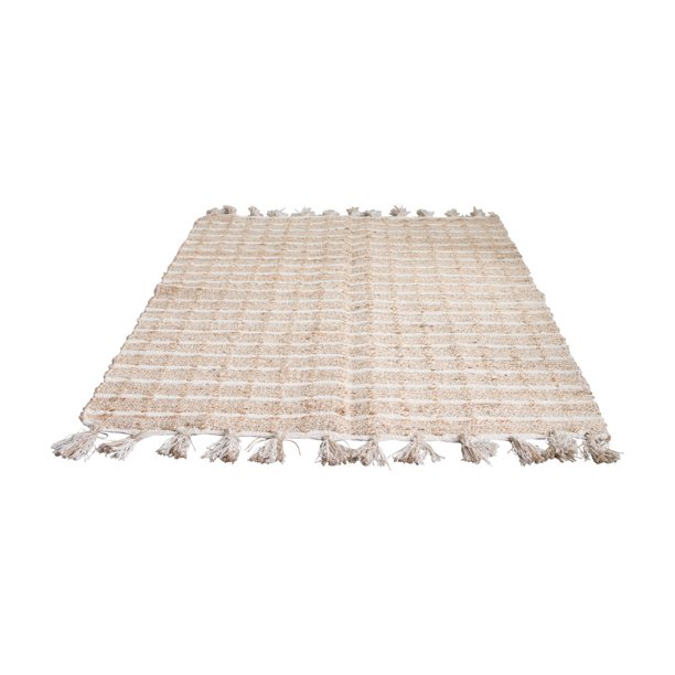 3R Studios 4 x 6 Cream Jute and Cotton Blend Rug with Tassels Walmart
