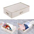 thumbnail image 4 of Caja de almacenamiento ultra grande debajo de la cama con tapa - Caja de almacenamiento de zapatos debajo de la cama para ropa y zapatos, diseño plegable con 6 asas, color beige, 4 of 5