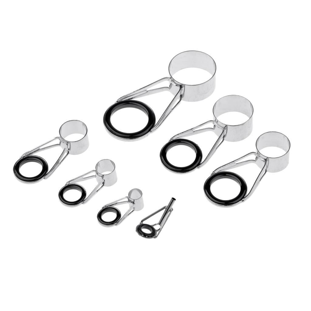 14Pcs Fishing Rod Pole Guides Tips Top Eye Rings Repair Kit DIY Mix Sizes 