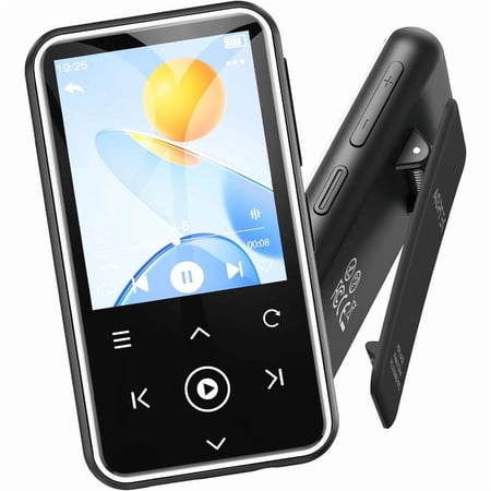 64GB MP3 Player with Clip Sports, 1.8 Inch Wireless 5.3 Music Player with FM Radio, Voice Recorder for Sports Running, Supports Up to 128GB TF Card, White