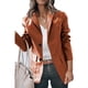 thumbnail image 2 of Chaqueta De Mujer, Chaqueta Femenina Transpirable De Moda Con Cuello Vuelto De Un Solo Pecho Para Ir De Compras Para Trabajar ANGGREK Bronceado claro XL, 2 of 6