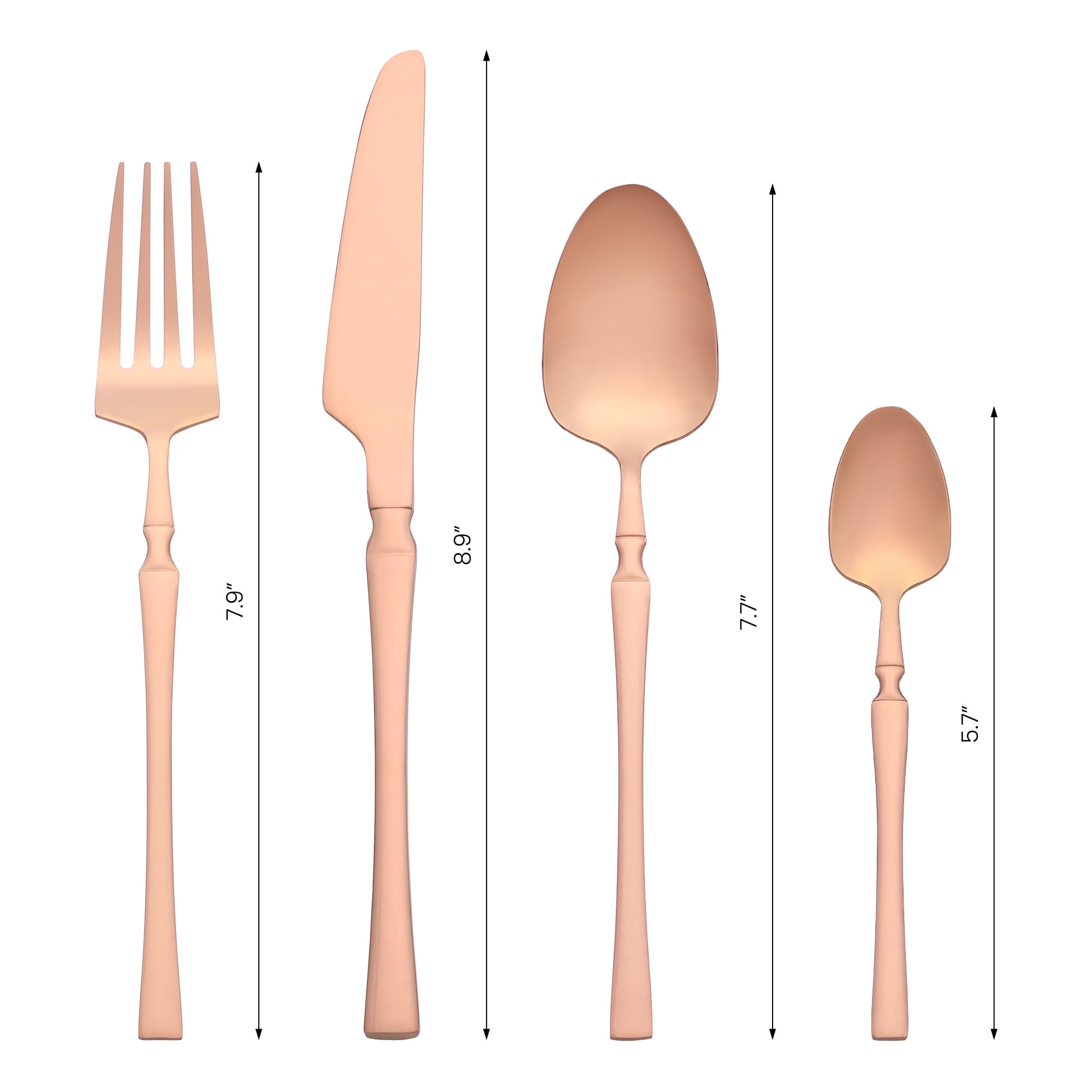 Unique Bargains 16 Pieces Stainless Steel Flatware Set for 4 Rose Gold