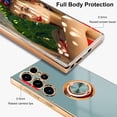 thumbnail image 4 of for Samsung Galaxy S24 Ultra Case, Built-in 360°Rotation Ring Holder, Luxury Shiny Plating Edge Shockproof Electroplated Protective Phone Cover(Midnight Gray), 4 of 13