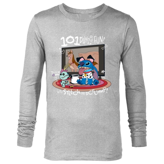 Disney 100 Stitch in Costume 101 Dalmatians Fun & Scrump - Long Sleeve T-Shirt for Men - Customized-Athletic Heather