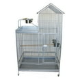 thumbnail image 3 of YML WI40VL-WHT Wrought Iron Villa Play Top Bird Cage, White, 3 of 4