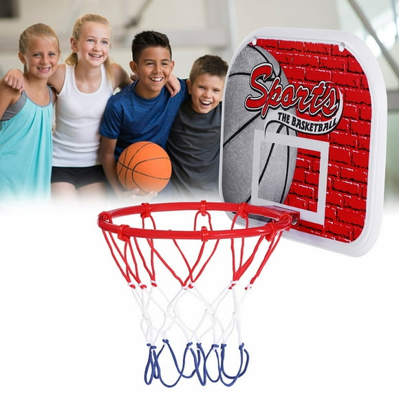 Kids Basketball Hoop, Plastic Door Wall Mounted Indoor Children Mini Basketball Backboard Hoop Kit Mini Basketball Hoop Kids Basketball Kit for Kids to Play