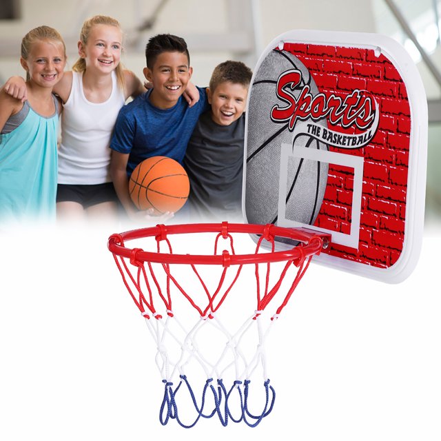Kids Basketball Hoop, Plastic Door Wall Mounted Indoor Children Mini Basketball Backboard Hoop Kit Mini Basketball Hoop Kids Basketball Kit for Kids to Play
