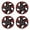 15-Black & Red, variant on 14" Hubcaps Universal Wheel Rim Covers Snap On installation, [Only Fit Iron Hub & Steel Wheel] Heavy Duty PP Material (14 Inch Set of 4, Black Lacquer & Silver Lacquer)