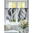 thumbnail image 4 of Abstract Sheer Curtains 54 Inches Long 2 Panels Gray and White Wave Lines Liquid Texture Modern Light Filtering Semi Sheer Window Curtains Drapes for Bedroom Living Room 52"x54", 4 of 7