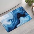 thumbnail image 2 of Light Blue Marble Flow Pattern Bathroom Rugs Mat,Non Slip Microfiber Bathroom Rug,Rubber Backing,Soft Bathroom Mats for Bathroom Floor,Tub and Shower,17x27in(43x68cm), 2 of 5