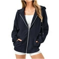thumbnail image 1 of MeetoTime Veste Sweat à Manches Longues pour Femmes Automne Tendance Décontractée à Capuche Zippée avec Poches, 1 of 6