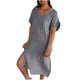 thumbnail image 1 of Vestido de Verano de Manga Corta para las Mujeres Vestido de Sol Sólido con Cuello en V Casual, Vestido de Ventilación de Playa para Imágenes, Uso Diario Y de Fiesta, Poliéster Ligero, 1 of 8