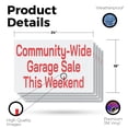 thumbnail image 2 of Community Wide Garage Sale This Weekend Vinyl Decal 5 Pack of 18 Inch x 24 Inch Weatherproof Heavy-Duty Adhesive Backing | Neighborhood Events, Local Bargains, Clear Signage | Made in, 2 of 6
