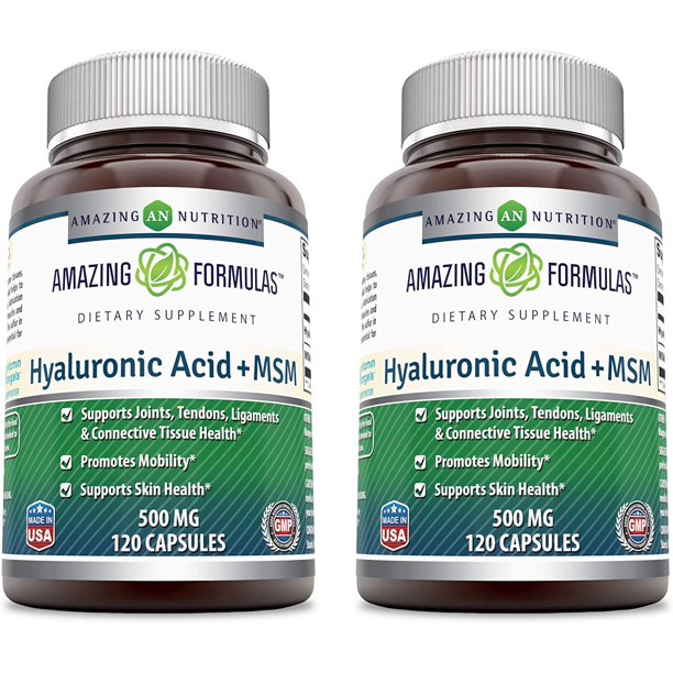 Amazing Formulas Hyaluronic Acid & MSM Dietary Supplement500