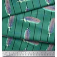 thumbnail image 2 of Soimoi Brown Heavy Canvas Fabric Stripe Feather Fabric Prints By Yard 58 Inch Wide, 2 of 3