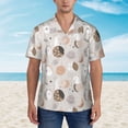 thumbnail image 4 of Balery Rabbit In Space Print Men's Hawaiian Shirts Short Sleeve Beach Shirt Relaxed Fit Vacation Button Down Shirts-Small, 4 of 9