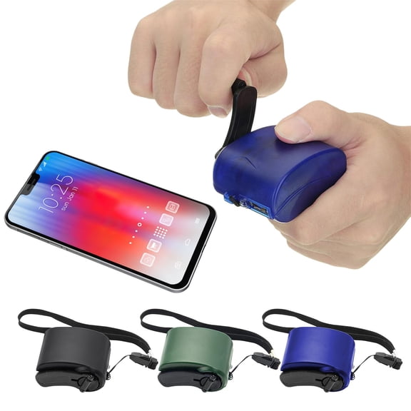Apeya Black Hand Crank Emergency Charger, Portable USB Manual Power Dynamo Generator for Camping, Hiking, Travel and Outdoor Survival Gear, 2.36 x 1.89 in