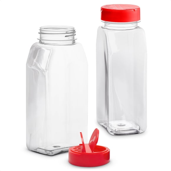 Recipientes para condimentos Reluen de 32 ml con doble tapa para batir, 2 unidades