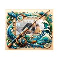 thumbnail image 1 of Precio reducido por tiempo limitado!Decoración de pesca de madera creativa, adornos para el día del padre, marco de fotos conmemorativo para padres e hijos, 1 of 6