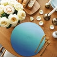 thumbnail image 2 of Teal Blue Ombre Round 13 Inch Placemats Set of 2, Modern Abstract Art Gradient Aesthetics HeatResistant Non Slip Place Mats for Dining Table, Wipeable Braided Kitchen Table Mats for Housewarming, 2 of 9