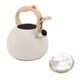 thumbnail image 2 of Tetera con silbido de 3L, tetera de acero inoxidable 304 con agarre para estufa, tetera de té de granja para cocina casera, color blanco, 2 of 8