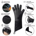thumbnail image 3 of Nuevos guantes de horno de 1 par, resistentes al calor, de silicona, para barbacoa, extra largos, impermeables, antideslizantes, para asar a la parrilla y cocinar, 3 of 5